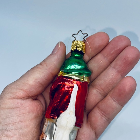 Authentic Star-Topped Inge-Glas German Made Christmas Ornament Little Girl & Cat - Picture 3 of 3